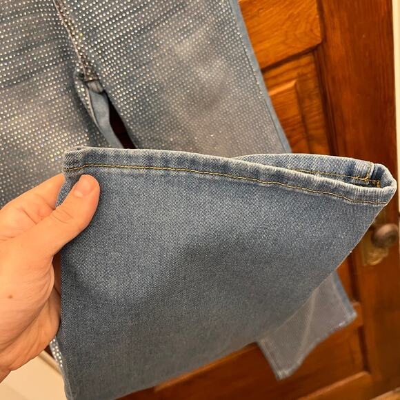 PTCL Rue Bling Out High Rise Stretch Straight Leg Denim sz 25 Studded Jeans - Picture 9 of 16